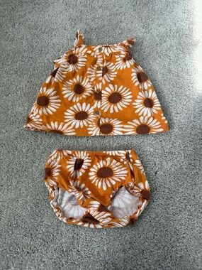 Carter's Orange Sunflower Two-Piece Diaper Cover Set
